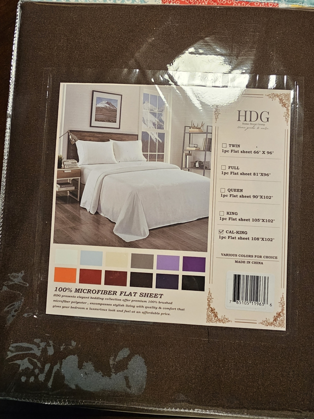 Brown Microfiber Flat Sheet - Cal King